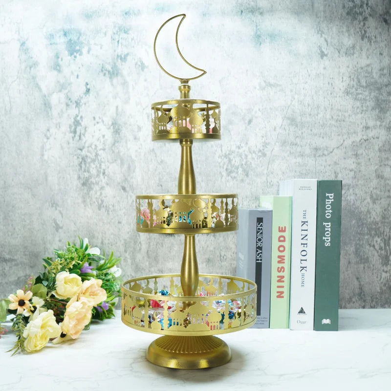 Three-Tier Castle Cake Stand – Multi-Layer Dessert Tray for Parties, Candy Display & Holiday Decoration