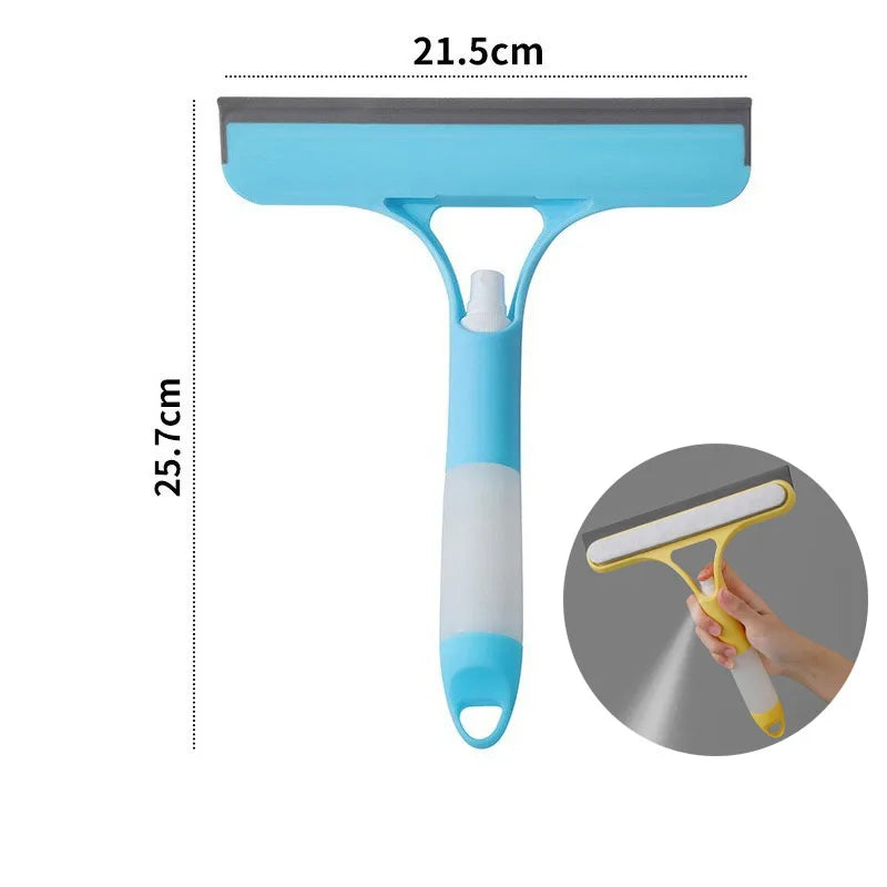 3-in-1 Window Cleaning Tool – Spray Bottle, Microfiber Scrubber & Squeegee for Glass, Mirrors & Cars | Multi-Purpose Household Cleaner