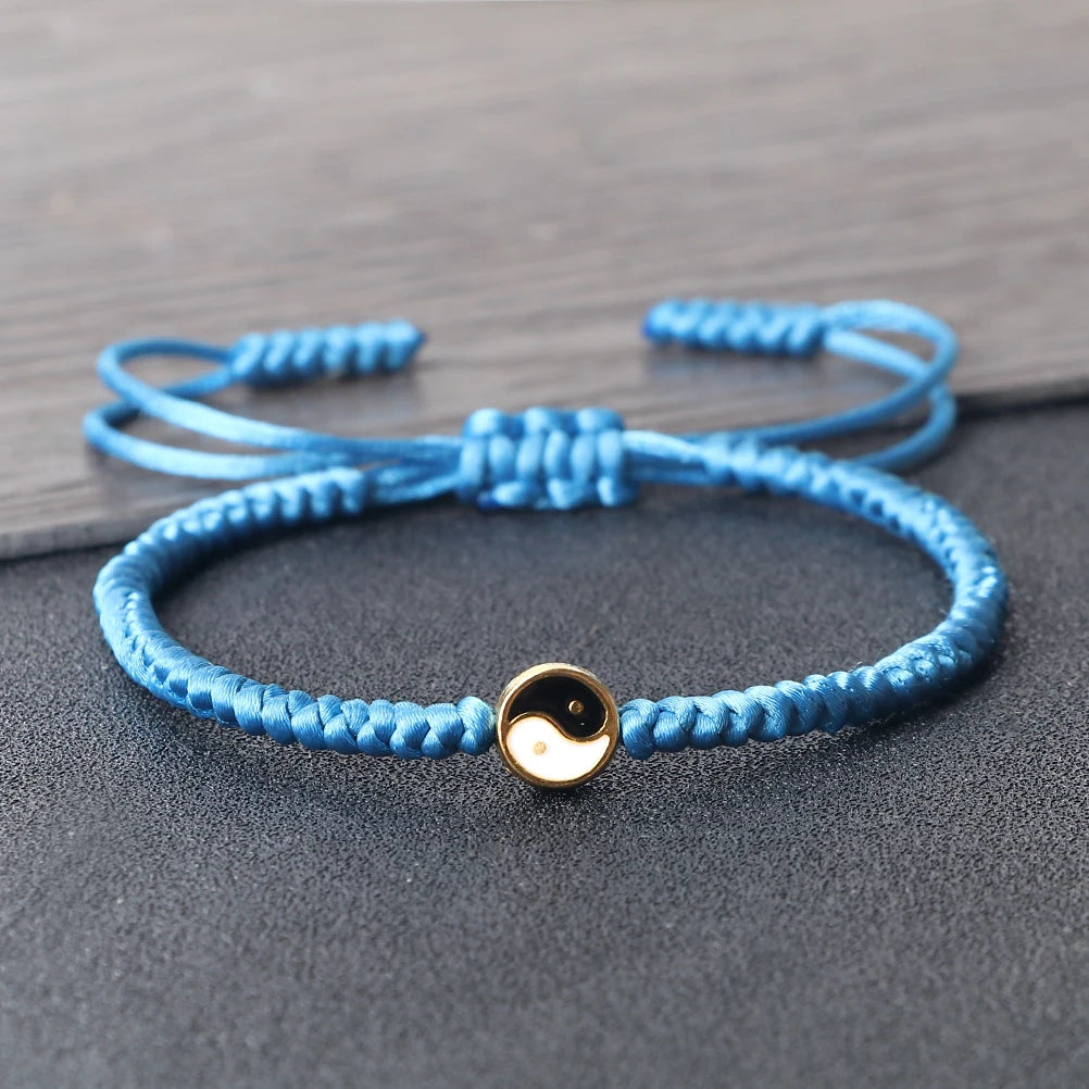 Yin Yang Tai Chi Pendant Bracelets For Men Women Handmade Adjustable Rope Couple Bracelets Fashion Friendship Jewelry Gifts