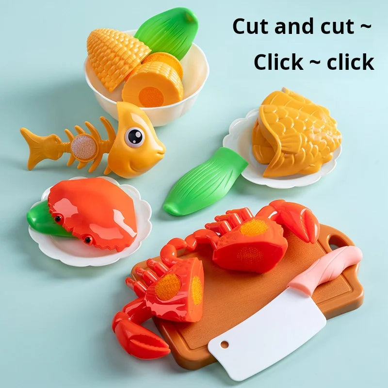 DIY Fruit & Vegetable Cutting Toy Set for Kids – Pretend Play Kitchen Food, Interactive Parent-Child Game, Birthday Gift