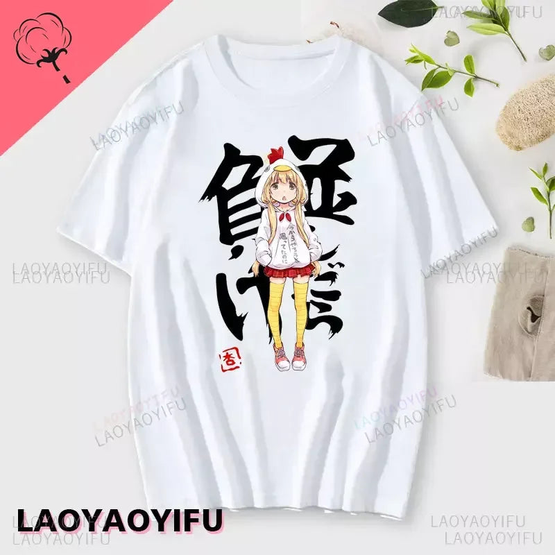 Anzu Futaba Version T-Shirt 2025 New Kawaii Anime Cotton T-shirt Tees for Men Funny cartoon Otaku T-shirt
