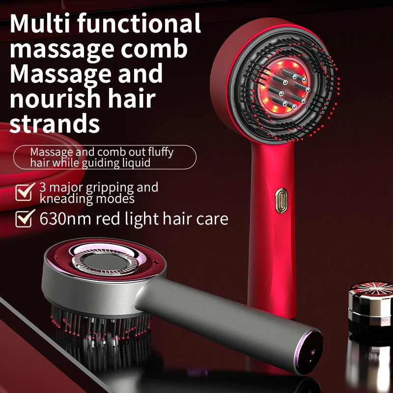 Electric Vibration Massage Comb Portable Scalp Massager with Oil Applicator, Hair Follicle Care Comb for Scalp Relaxation and Hair Care