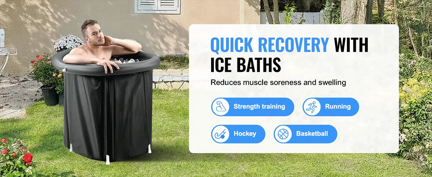 Portable Ice Bath Tub for Cold Water Therapy – Inflatable Plunge Pool for Athletes, Outdoor Ice Barrel Recovery Tub