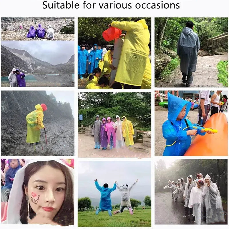 Reusable Hooded Rain Poncho – Waterproof & Spill-Proof for Men and Women