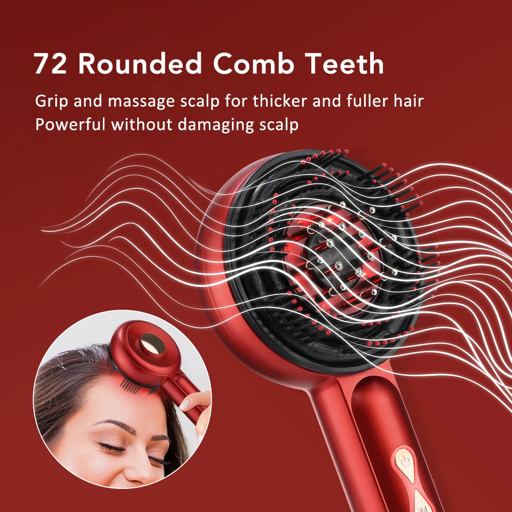 Electric Vibration Massage Comb Portable Scalp Massager with Oil Applicator, Hair Follicle Care Comb for Scalp Relaxation and Hair Care