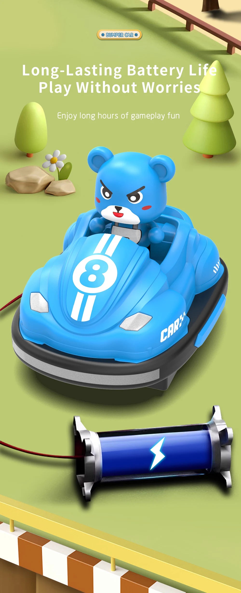 Bumper Battle RC Car with LED – 2.4G Remote Control Racing Car with Music