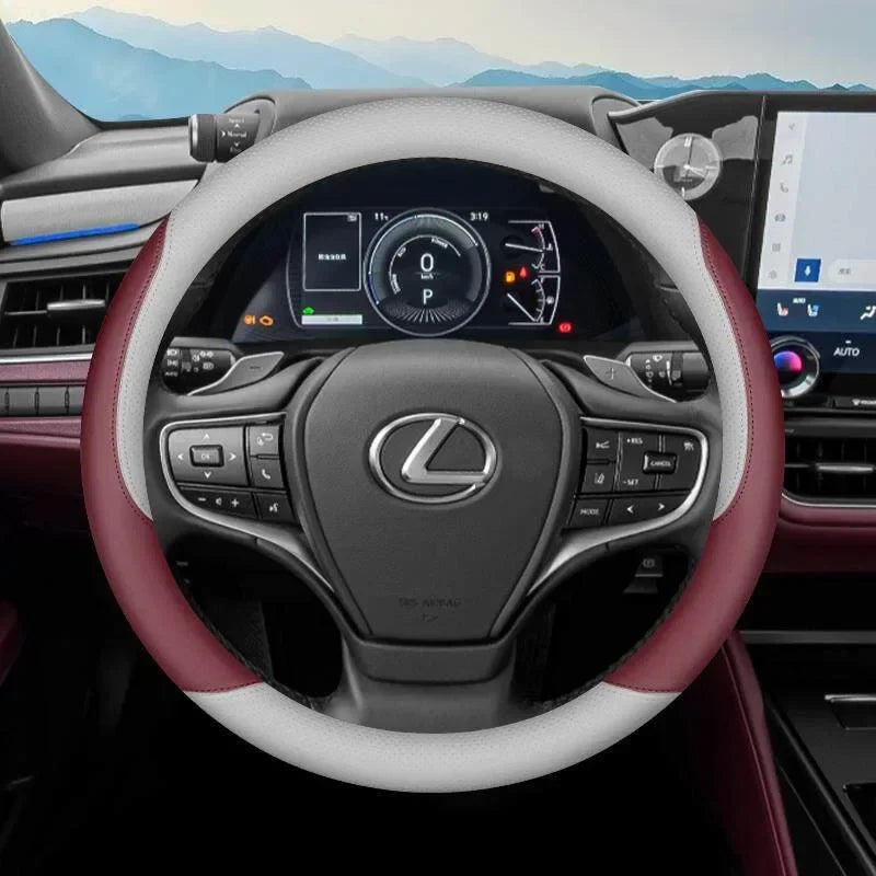 Faux Leather Steering Wheel Cover for 37–38 cm Wheels