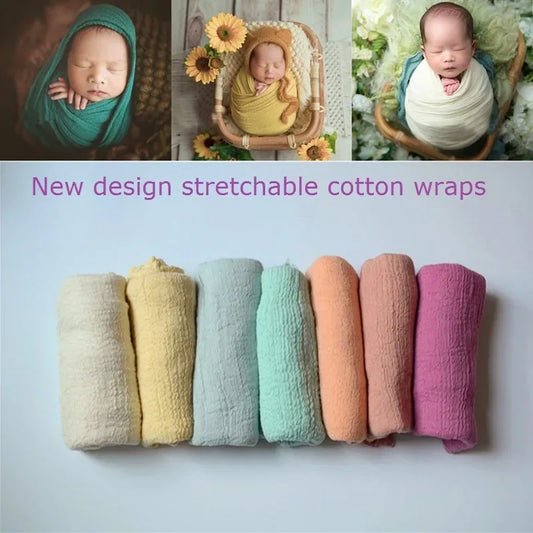 Newborn Photography Props Wrap Baby Blanket Soft Stretchable Cotton Swaddling Backdrop Babies Accessories