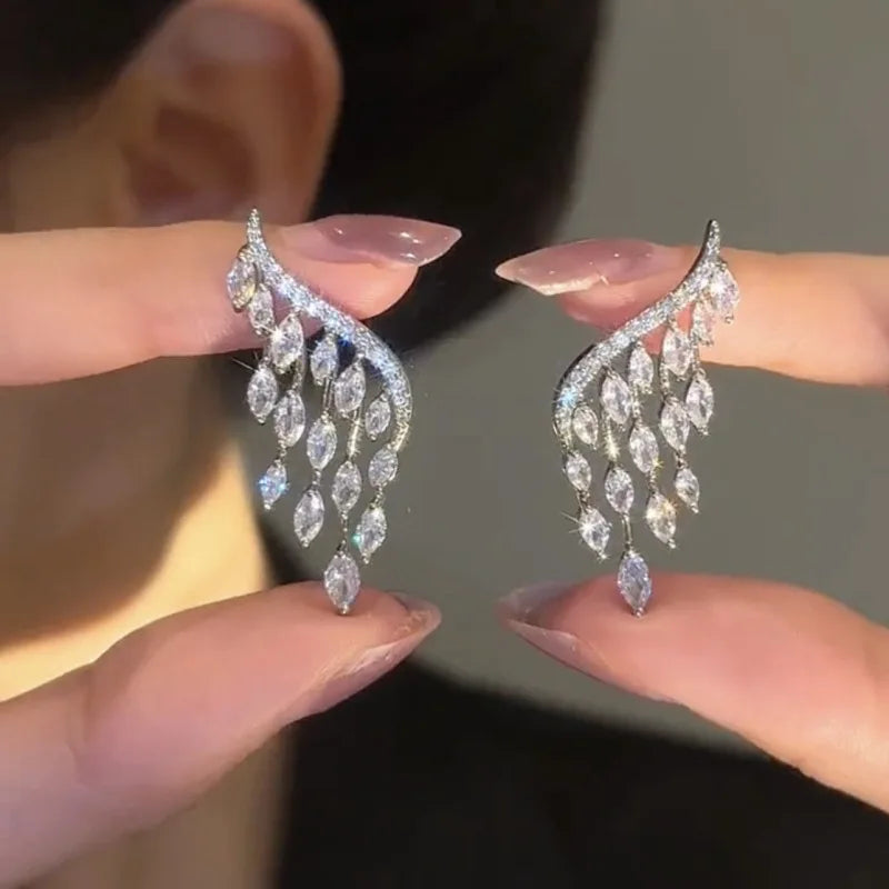 Gorgeous Geometric Drop Earrings for Women with Cubic Zirconia – Luxury Wedding & Party Jewelry