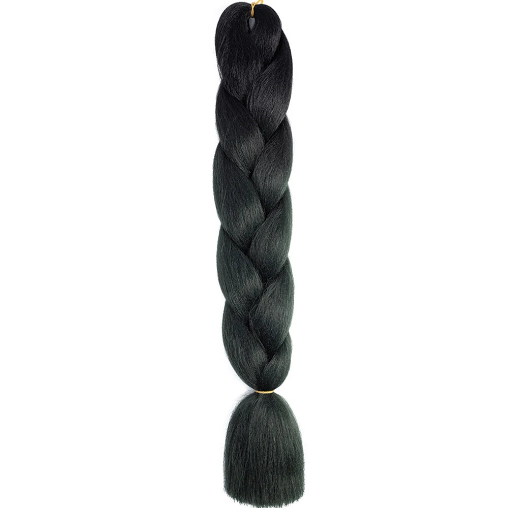 GlowStrands 24” Jumbo Braids for Kids & Adults – Ombre Kanekalon Hair Extensions, Easy Styling & Natural Feel