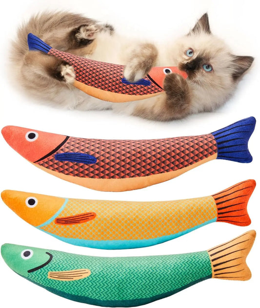 Interactive Cat Fish Toy with Catnip – Soft Durable Plush Chew Toy for Kittens and Cats
