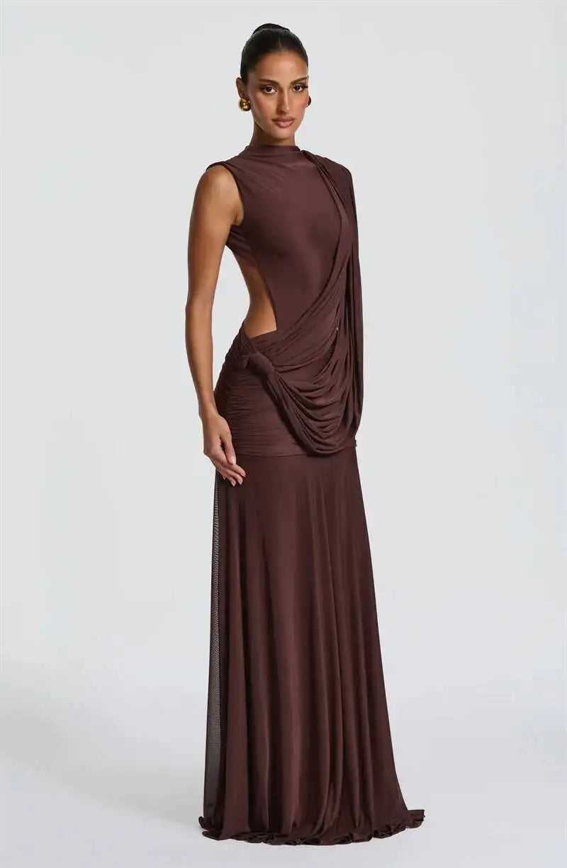 Mozision High Neck Backless Mermaid Maxi Dress