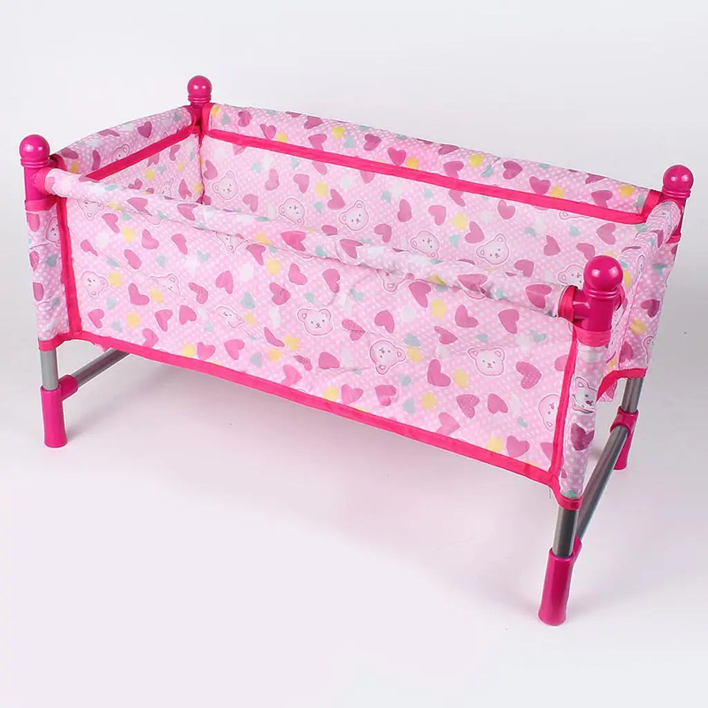 Baby Doll Crib & Furniture Toy Set — Reborn Doll Nursery Accessories