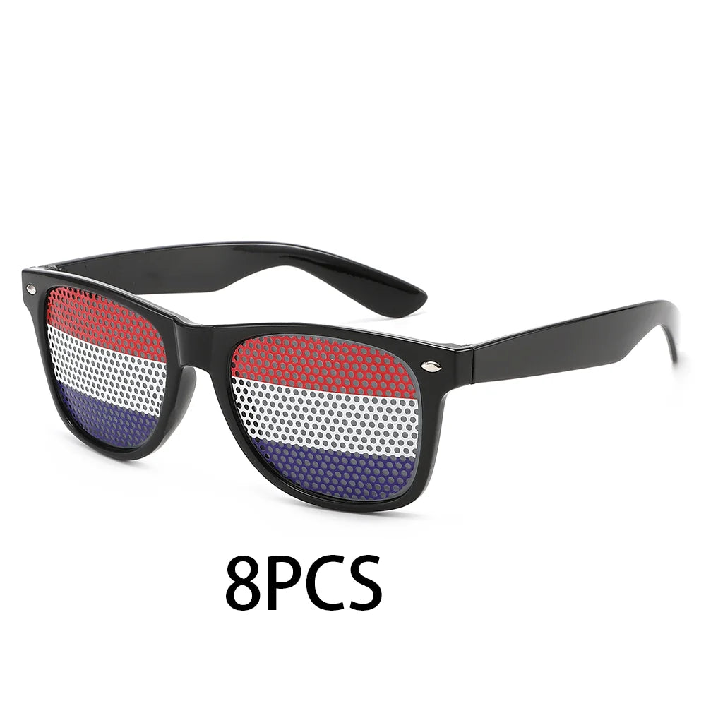 8PCS HD Vision Flag Sunglasses – Football Fan Sports Party Eyewear