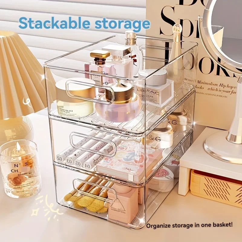 Stackable Clear Plastic Storage Bin – Multi-Purpose See-Through Organizer for Home and Office