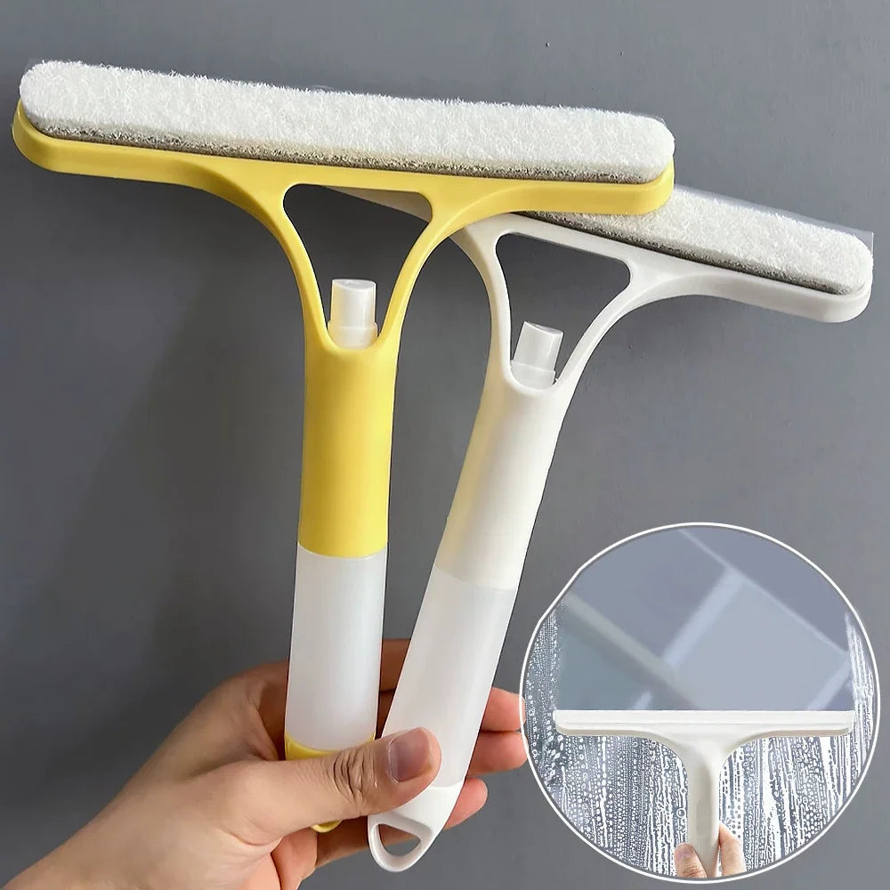3-in-1 Window Cleaning Tool – Spray Bottle, Microfiber Scrubber & Squeegee for Glass, Mirrors & Cars | Multi-Purpose Household Cleaner