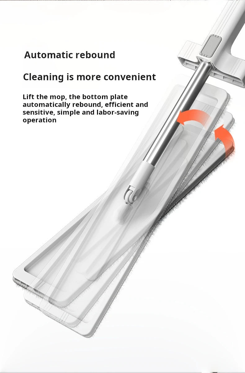 38 cm Microfibre Flat Mop and Folding Bucket Set with 360° Rotating Head
