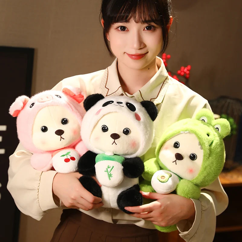 Anime Plush Toy 25/35cm – Jointed Bear, Bunny, Duck, Shark, and Pig Stuffed Animal
