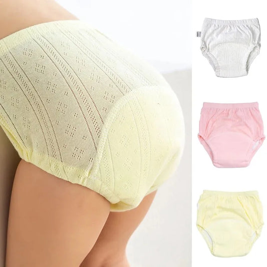 Baby Training Pants Newborn Shorts Solid Color Washable Underwear Boy Girl Cloth Diaper Reusable Nappies Infant Panties