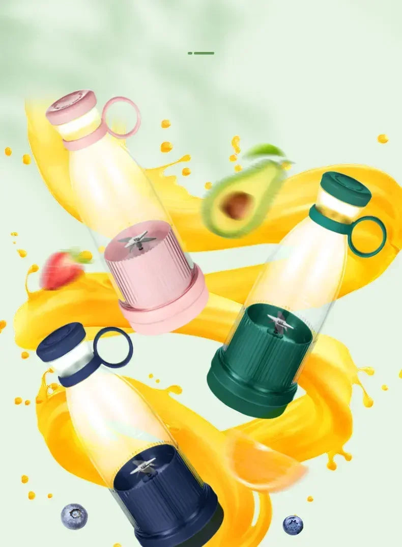 Portable USB Electric Juicer Blender, Mini 6-Blade Fruit & Milkshake Mixer for Fresh Juice