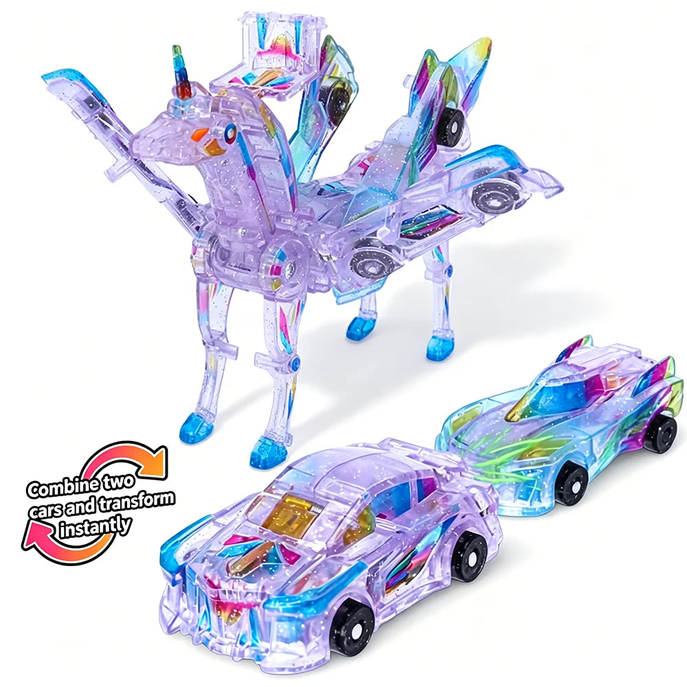 CONUSEA 2-in-1 Magnetic Shape-Shifting Deer Car Toy Set
