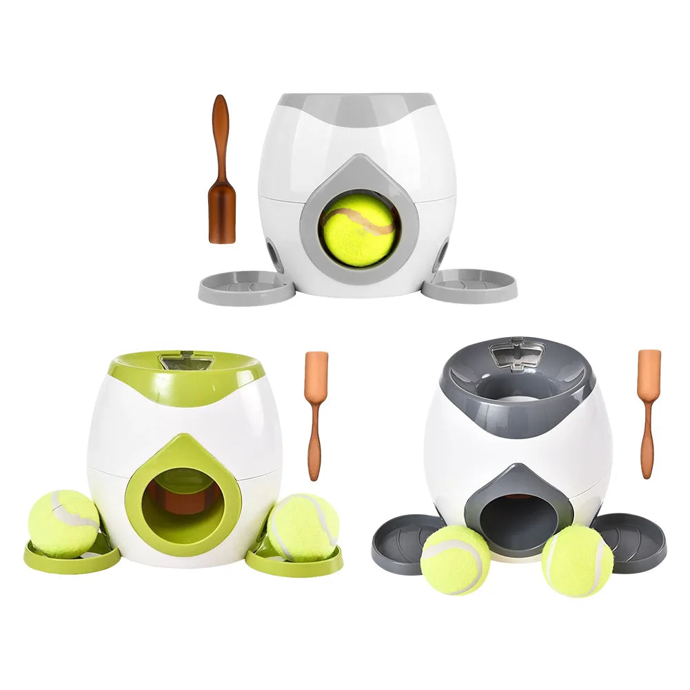 Dog Interactive Treat Dispenser Puzzle Toy with Tennis Ball Reward System