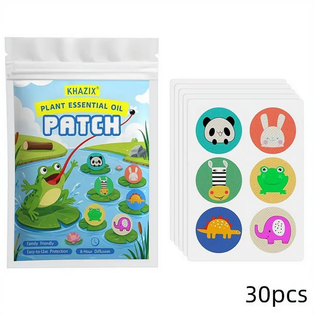 30PCS Natural Plant Essential Oil Mosquito Repellent Stickers – Long-Lasting Protection for Travel, Camping, Hiking & Outdoor Use