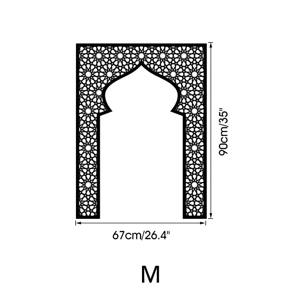 Islamic Arch Mirror Wall Sticker – Gold Acrylic 3D Mosque Frame Decal with Geometric Pattern for Ramadan & Eid Decor