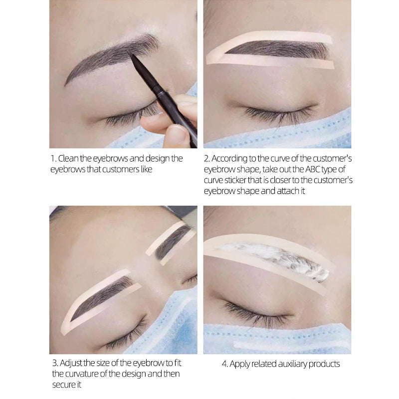 20/50pcs Disposable Eyebrow Design Stencil Airbrush Auxiliary Sticker for Eyebrow Tint Elegant Brows Shaping