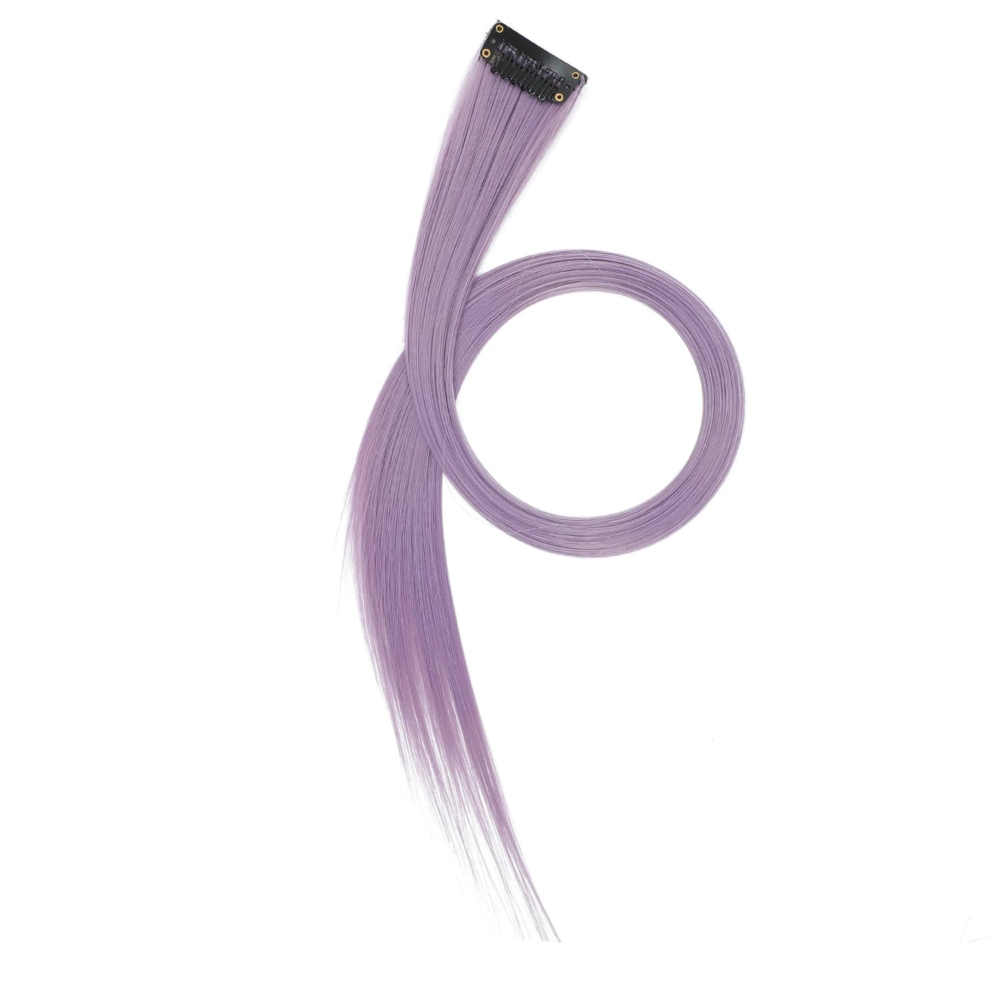 22-Inch Straight Clip-In Synthetic Hair Extensions – Colorful Highlight Hairpiece