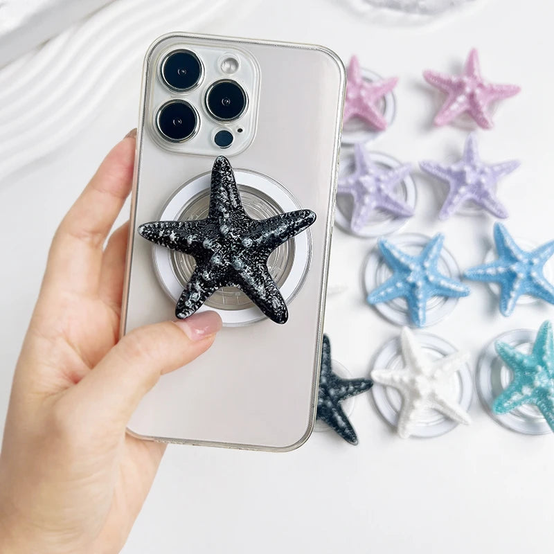 Resin Starfish Phone Grip Stand with MagSafe Magnetic or Adhesive Base