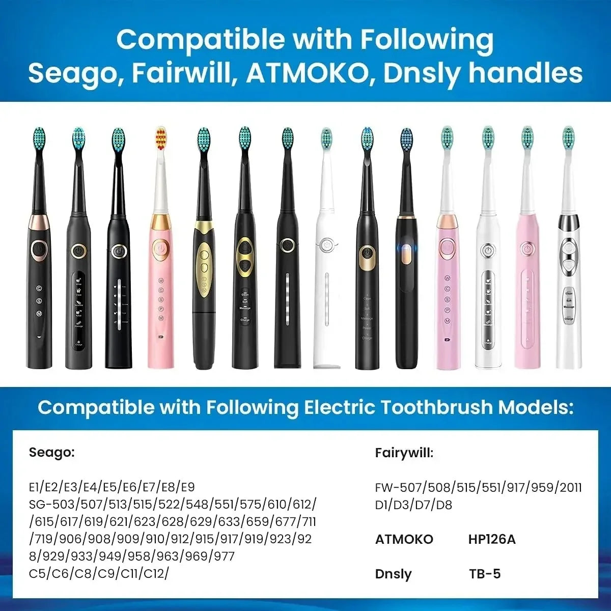 Replacement Toothbrush Heads Compatible with SG Series Electric Toothbrush Models (SG-575/507B/508/551 and More)