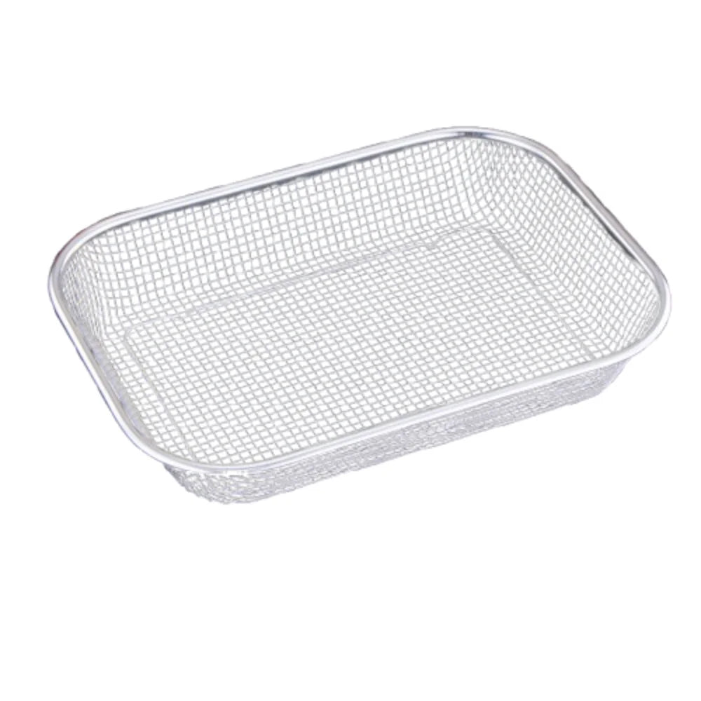 Stainless Steel Square Mesh Drain Basket Drain Basket 3 Size Vegetable Washing Basin Hollow Out Space-saving