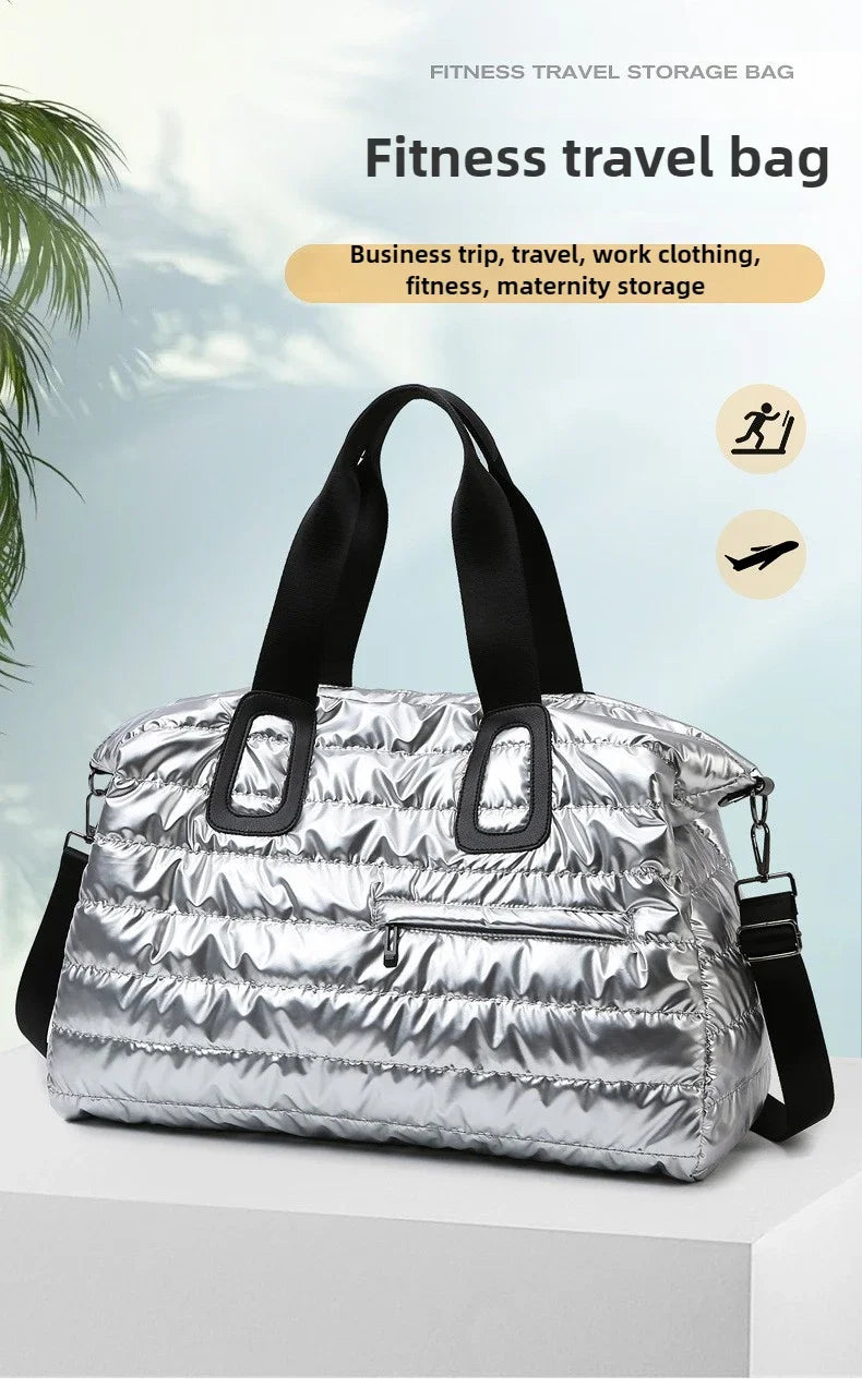 Women’s Travel & Gym Bag – Waterproof Fitness Handbag with Dry/Wet Separation, Perfect for Swimming, Yoga & Sports, Easy Single-Shoulder Carry