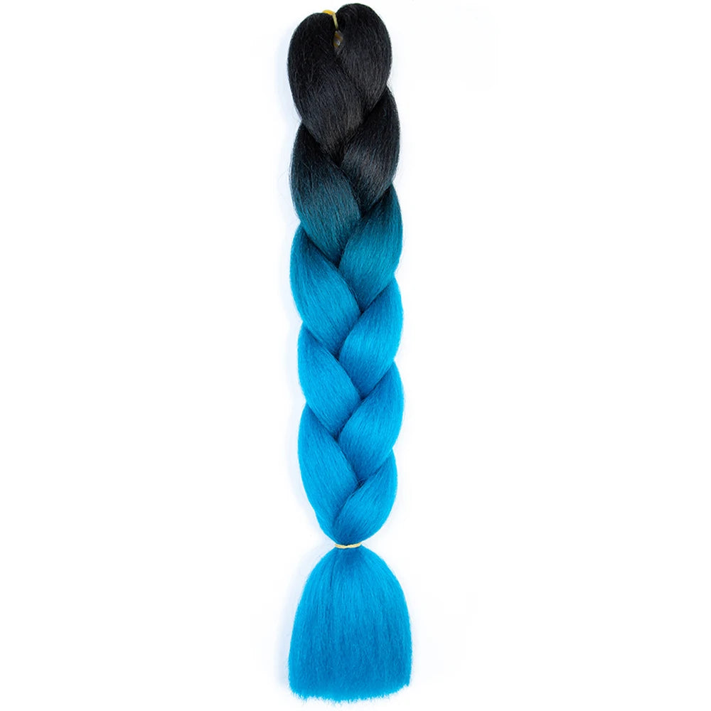 GlowStrands 24” Jumbo Braids for Kids & Adults – Ombre Kanekalon Hair Extensions, Easy Styling & Natural Feel