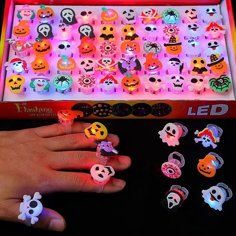 Halloween LED Flashing Rings Party Pack