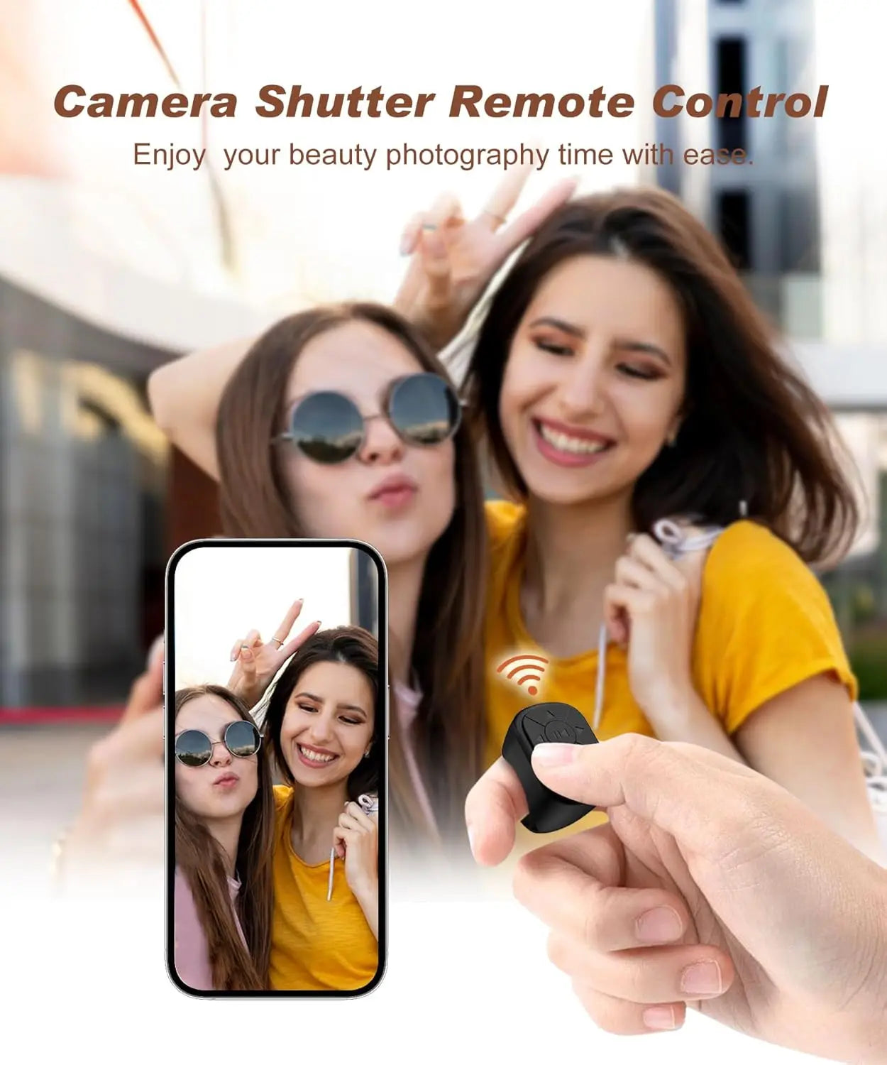 TikTok Scrolling Ring Remote Control – Bluetooth Page Turner & Camera Shutter for iPhone, iPad, Android Phones & Tablets, Remote Scrolling for Short Videos, Music Control & Photography