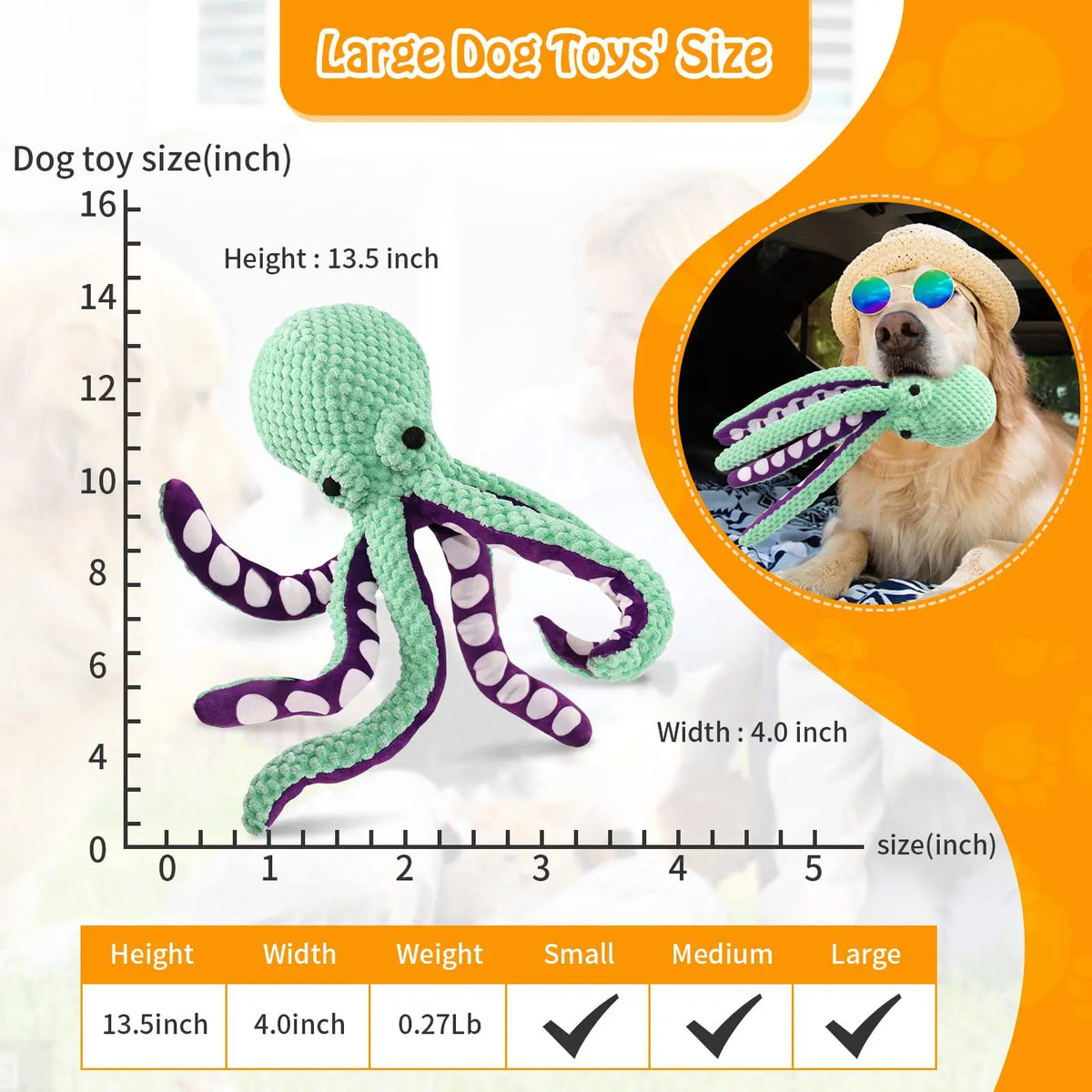 Plush Pet Chew Toy with Octopus and Food Designs