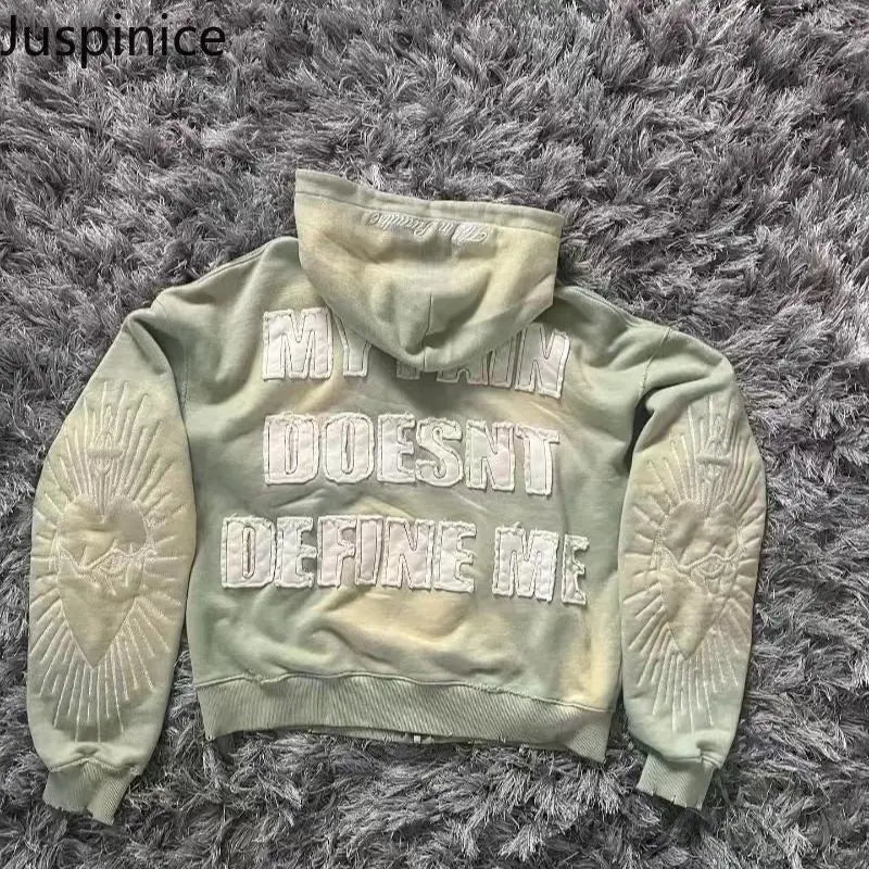 Korean Fashion Printed Short Hoodie – Versatile Zip-Up Cardigan Jacket for Men