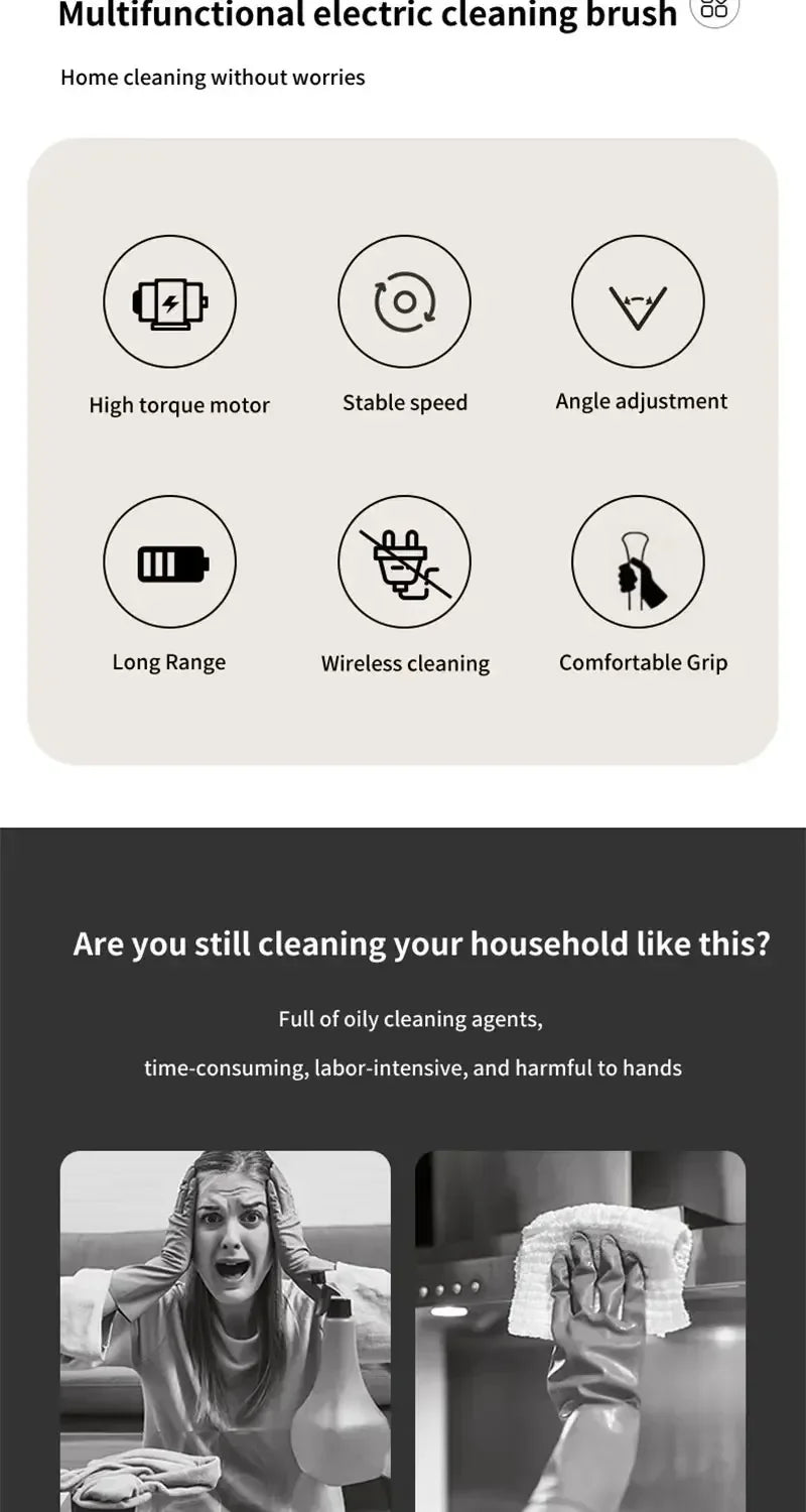 Cordless Electric Spin Cleaning Brush