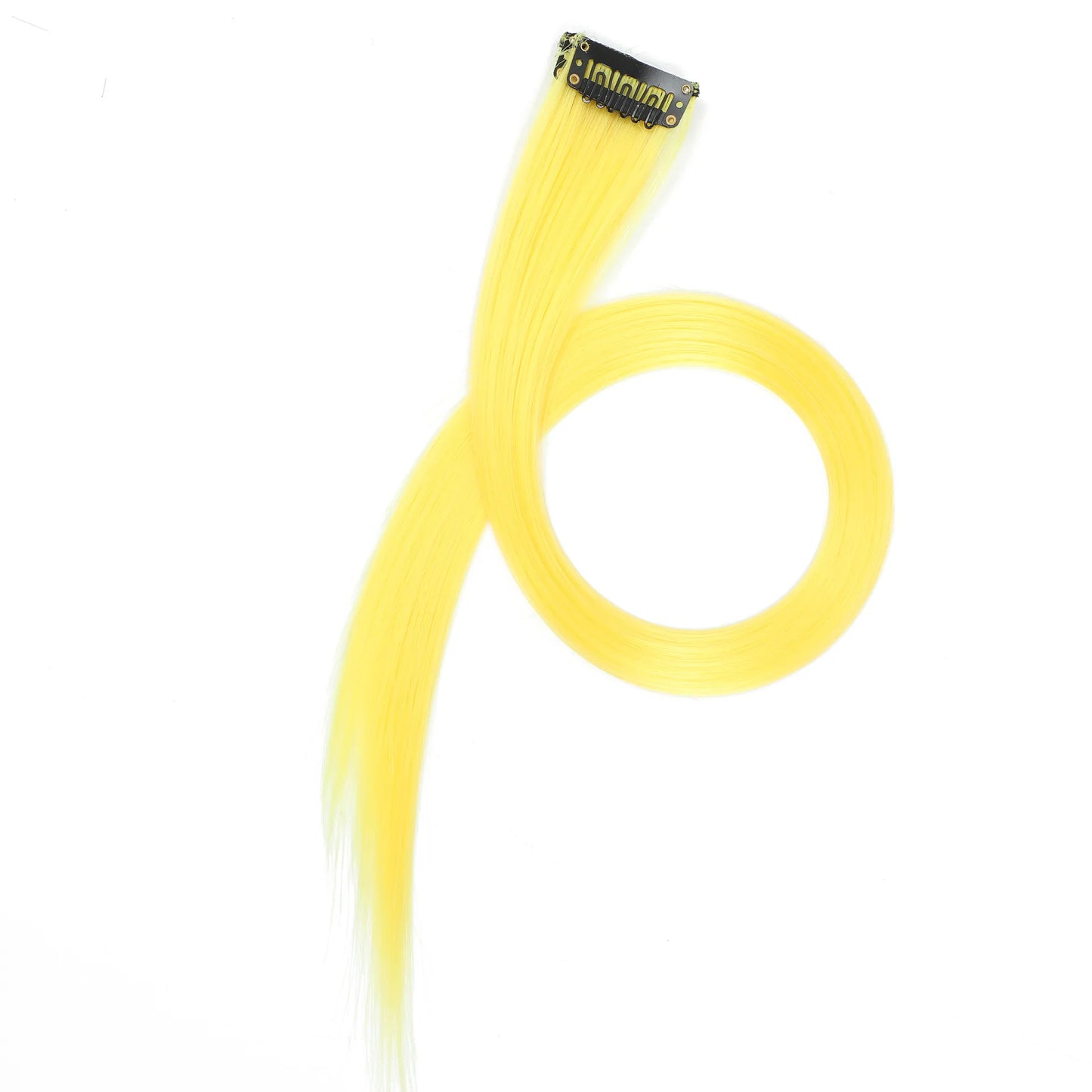 22-Inch Straight Clip-In Synthetic Hair Extensions – Colorful Highlight Hairpiece