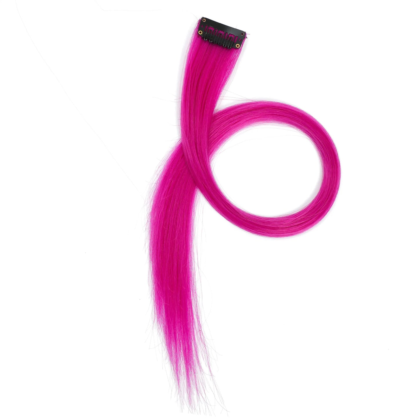 22-Inch Straight Clip-In Synthetic Hair Extensions – Colorful Highlight Hairpiece
