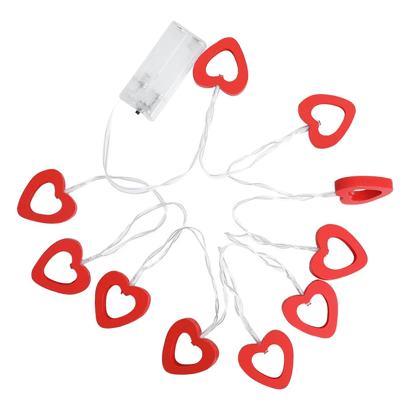10 LED Heart String Lights – Decorative Garland for Valentine’s Day, Weddings, Birthdays, and Home