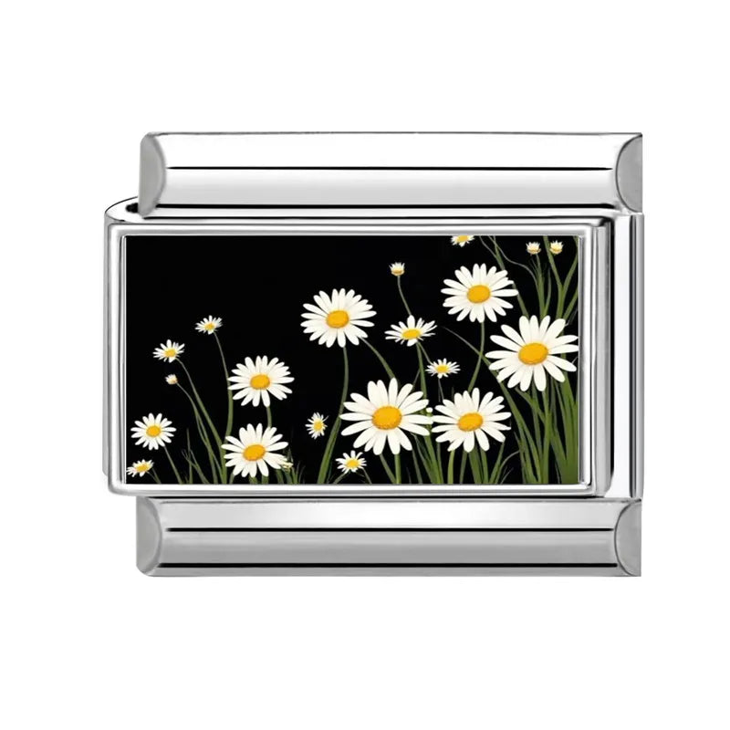 Italian Charm Links – Heart, Flower, Cat & Cherry Designs – Fits 9mm Stainless Steel Bracelets – DIY Jewelry Making Gift for Women