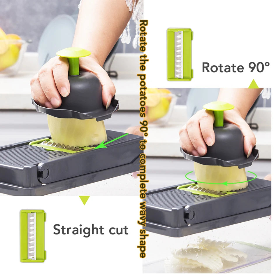 Vegetable Slicer and Grater with Collection Container