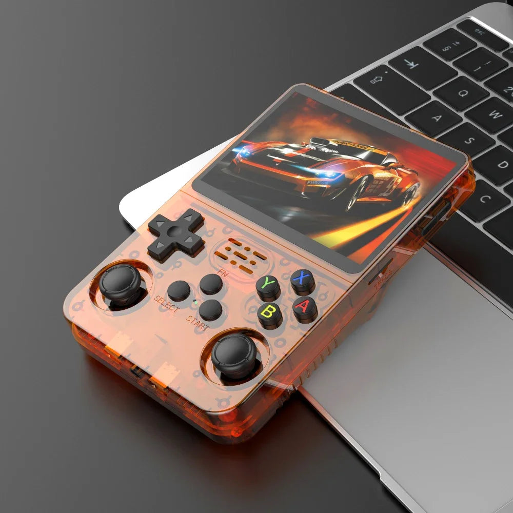 128GB R36S Handheld Retro Game Console – Open Source Linux System, 3.5" IPS Screen, Portable Pocket Gaming Player, Orange