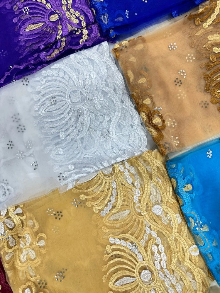 Women's Embroidered Voile Hijab Scarf
