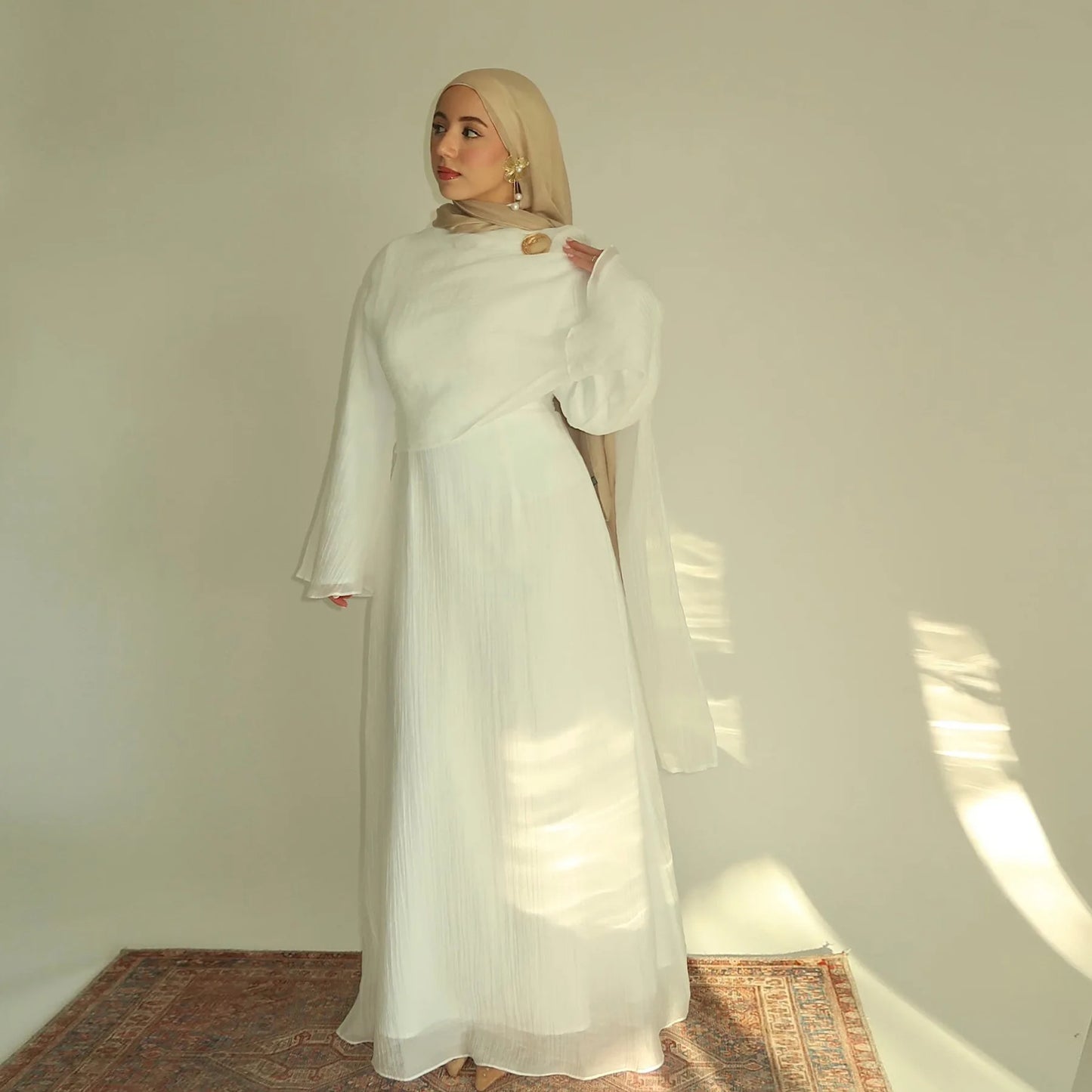 Women’s Two-Piece Modest Cardigan Set – Elegant Middle East Islamic Abaya Dress for Ramadan & Eid