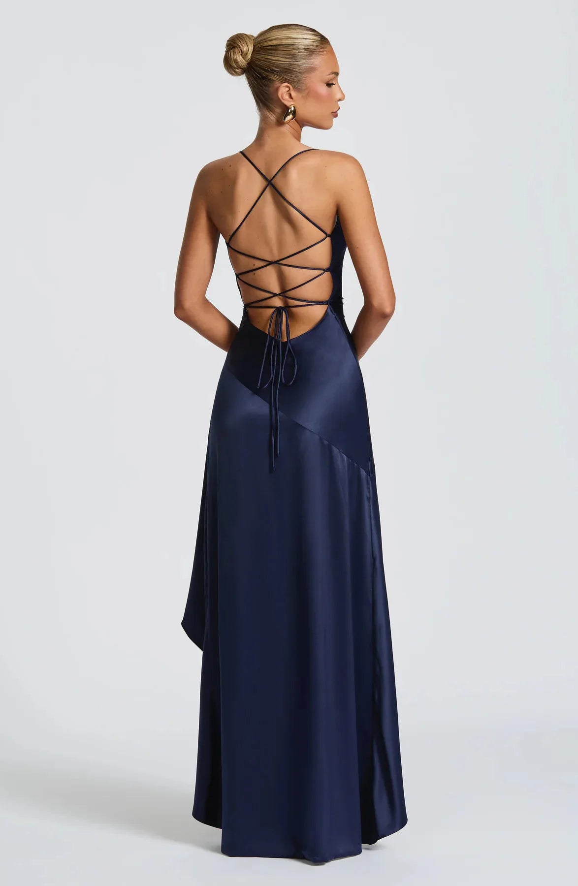 Elegant Spaghetti Strap Satin Split Maxi Dress for Women – Sexy Backless Bodycon Party & Evening Dress, Perfect for Summer Holidays & Beachwear