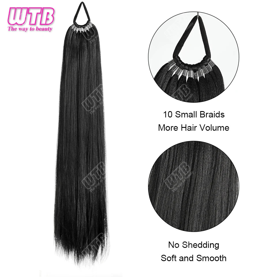 24-Inch Synthetic Braided Wig – Corn Perm Curly Ponytail, Lightweight & Natural Look for Daily Wear